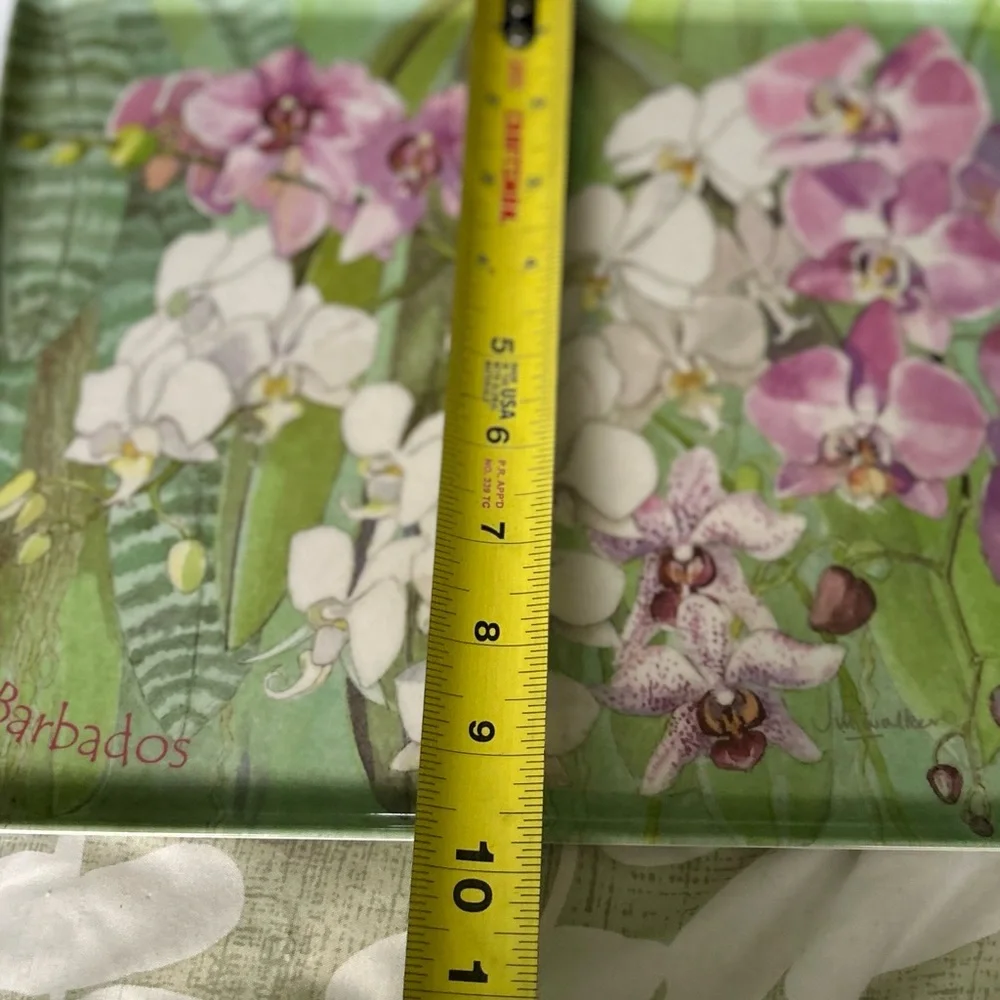 VTG Dainty Tropical Flower Floral Melamine Decorative Tray Cottagecore Decor - Picture 4 of 6